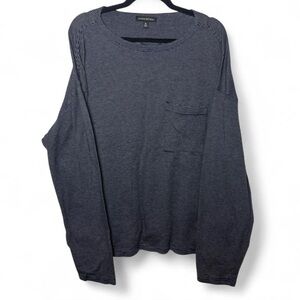 Banana Republic XL Striped Supima Cotton Long Sleeve Shirt Navy